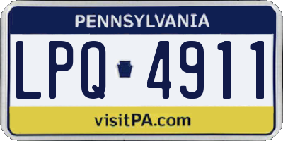 PA license plate LPQ4911