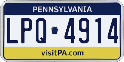 PA license plate LPQ4914