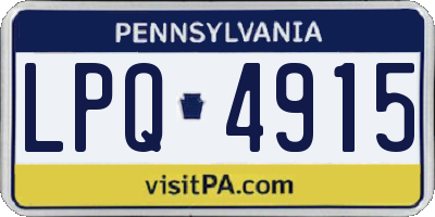 PA license plate LPQ4915