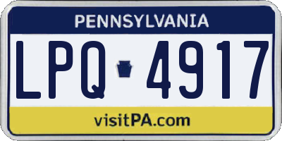PA license plate LPQ4917