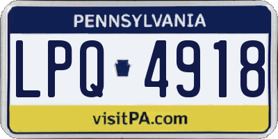 PA license plate LPQ4918