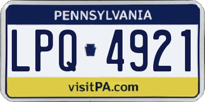 PA license plate LPQ4921
