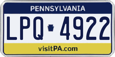 PA license plate LPQ4922