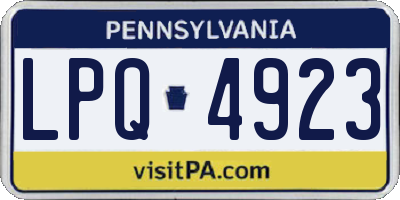PA license plate LPQ4923