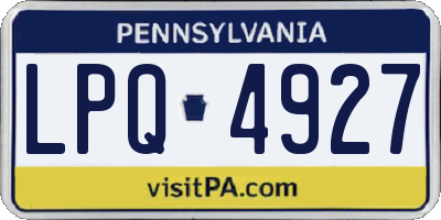 PA license plate LPQ4927