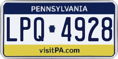 PA license plate LPQ4928