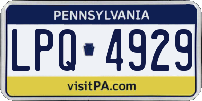 PA license plate LPQ4929