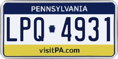 PA license plate LPQ4931