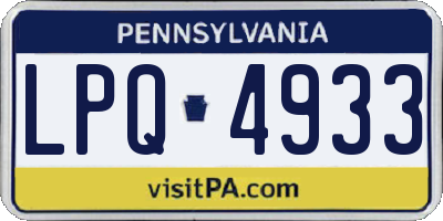PA license plate LPQ4933
