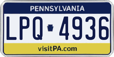 PA license plate LPQ4936