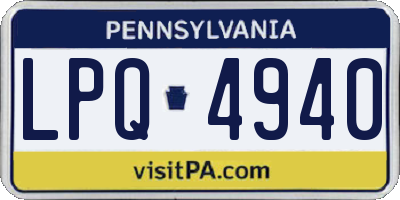 PA license plate LPQ4940