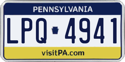 PA license plate LPQ4941
