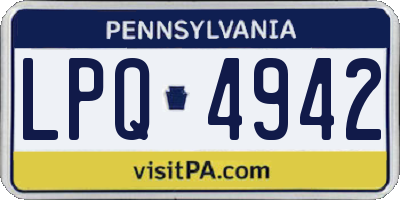 PA license plate LPQ4942