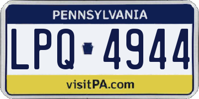 PA license plate LPQ4944