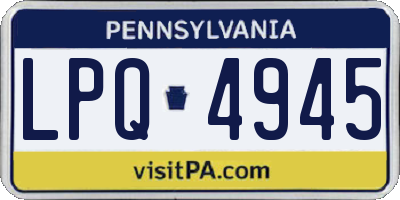 PA license plate LPQ4945