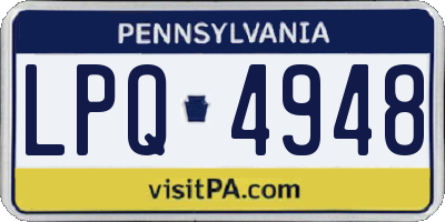 PA license plate LPQ4948