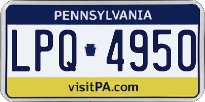 PA license plate LPQ4950