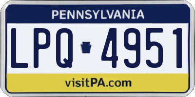 PA license plate LPQ4951