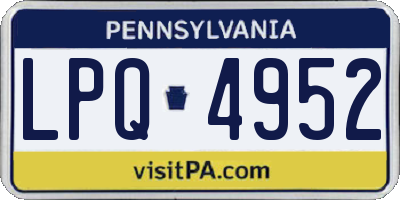 PA license plate LPQ4952