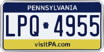 PA license plate LPQ4955