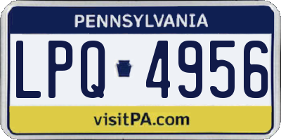 PA license plate LPQ4956