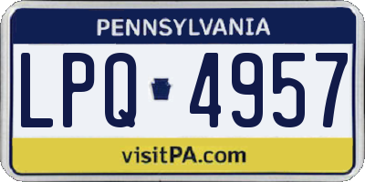 PA license plate LPQ4957