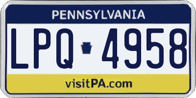 PA license plate LPQ4958