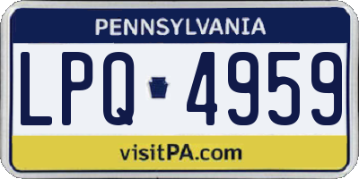 PA license plate LPQ4959