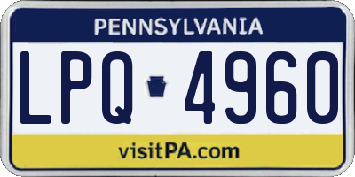 PA license plate LPQ4960