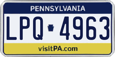 PA license plate LPQ4963
