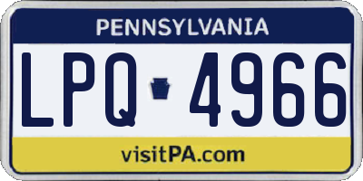 PA license plate LPQ4966