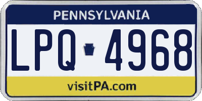 PA license plate LPQ4968