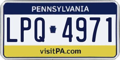 PA license plate LPQ4971