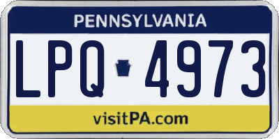 PA license plate LPQ4973