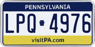 PA license plate LPQ4976