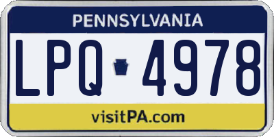 PA license plate LPQ4978