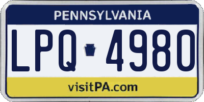 PA license plate LPQ4980