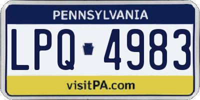 PA license plate LPQ4983