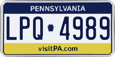 PA license plate LPQ4989