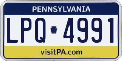 PA license plate LPQ4991