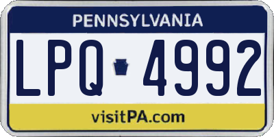 PA license plate LPQ4992