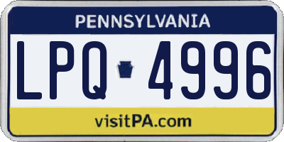 PA license plate LPQ4996