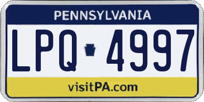 PA license plate LPQ4997
