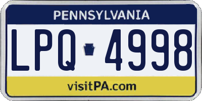 PA license plate LPQ4998
