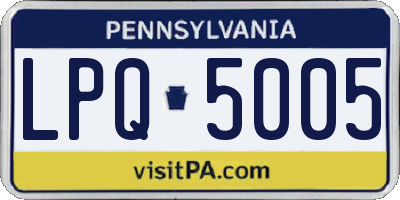 PA license plate LPQ5005