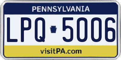 PA license plate LPQ5006