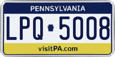PA license plate LPQ5008