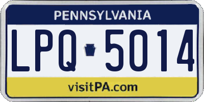 PA license plate LPQ5014