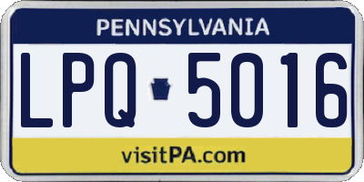 PA license plate LPQ5016