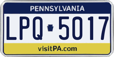 PA license plate LPQ5017